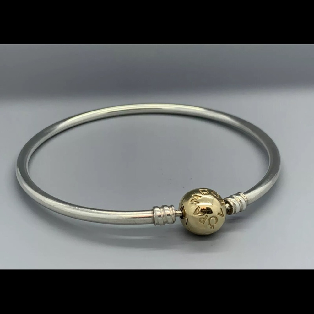 Pandora 14k & .925 Bangle Bracelet 8”
